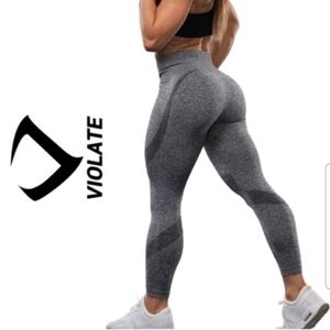 Violate The Dress Code Gray Seamless Leggings Large